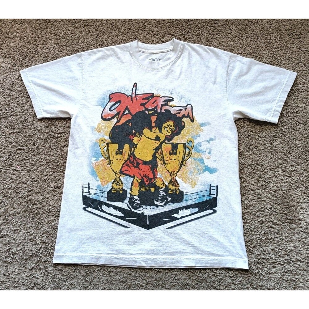 Chris Brown One Of Them Ones Tour T-Shirt Men's Size Medium Beige Graphic Print